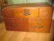 Antique 1924 All Original Tiger Oak Wood 5 Drawer File Cabinet From Detroit Mi
