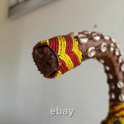 African Art Kuba Mukenga Moshambwooy Helmet Mask Elephant from DRC