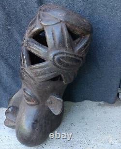 African Authentic Cultural Warrior Bamun Dancing Mask, bangwa Mask From Cameroon