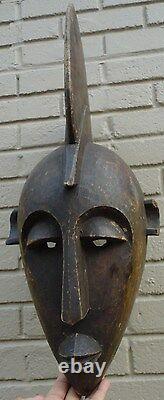 African Bobo Fing Carving Wood Mask Helmet with Sagittal Crest from Burkina Faso
