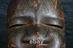 African Makonde Tribe Carved Head from Tanzania Tribal Wooden Mask