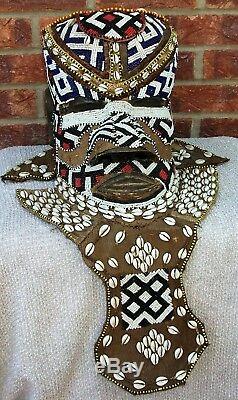 African Tribal Art Kuba/M'boom/Bwoom Mwaash Royal Mask Original from the DRC