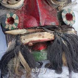 African Tribal Guere Hand carving wood art Mask from Cote D'lvoire art deco