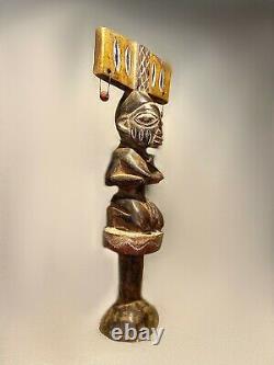 African art handcrafted from Figur- Sceptre Shango Yoruba Nigeria 624