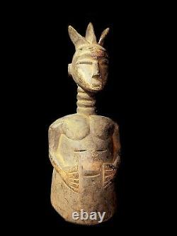 African art handcrafted from one piece Statues Ritual fetish Suku sculpture 776