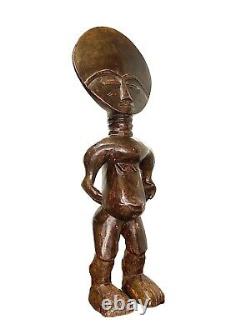 African art, handcrafted from one piece wood Akua'ba Female sculpture 805