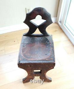 African elegant decorated chair from the Oromo people in Ethiopia Early 1900s