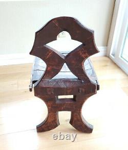 African elegant decorated chair from the Oromo people in Ethiopia Early 1900s