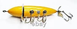 Amazing One-Of-Four Heddon Musky Rotary Head Lure From The Factory Board Yellow