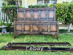 An Antique Wooden Carved Oak 4 Bedroom Set From Actress Lupe Velez