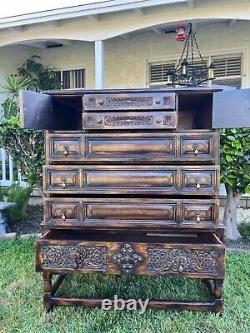 An Antique Wooden Carved Oak 4 Bedroom Set From Actress Lupe Velez