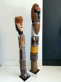 An Australian Aboriginal Primordial Ancestor Couple Statue From Tiwi Island