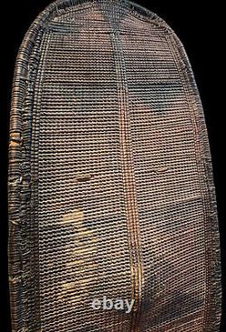 An Genuine Antique African Fiber Shield From The Poto/Doko Tribe (Congo)