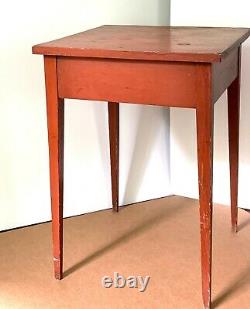 Antique 19th C. One-drawer stand in original red wash from Berks County PA