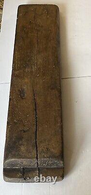 Antique 4 Hole Natural Wood Mold Carved From One Piece Shows Age 36 11 LBS