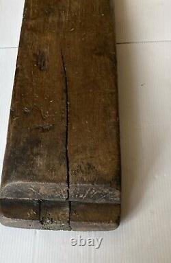 Antique 4 Hole Natural Wood Mold Carved From One Piece Shows Age 36 11 LBS