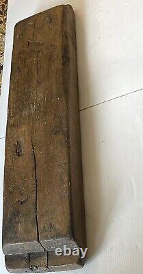 Antique 4 Hole Natural Wood Mold Carved From One Piece Shows Age 36 11 LBS