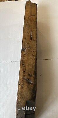 Antique 4 Hole Natural Wood Mold Carved From One Piece Shows Age 36 11 LBS