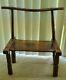 Antique African Baule Hand Carved Wooden Chair-stool From The Ivory Coast