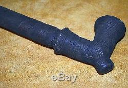 Antique African Clay Bowl Tobacco Pipe With Wood Stem From Nigeria, Africa