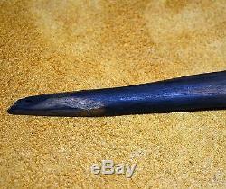 Antique African Tribal Clay Bowl Tobacco Pipe With Wood Stem From Nigeria, Africa