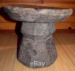 Antique African Tribal Dogon People Carved Wood Stool Chair From Mali, Africa