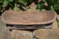 Antique African Tribe Hand Carved Wooden Headrest Stool From Burkina Faso Africa