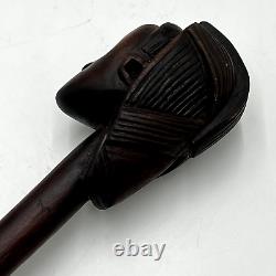 Antique African Wooden Handcarved Club/Staff From Lega People Of DRC