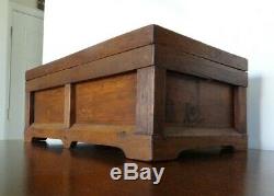 Antique American Southern Box with Lid made from Walnut and Oak, Circa 1890