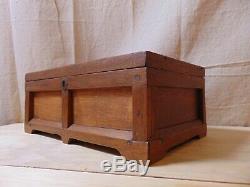 Antique American Southern Box with Lid made from Walnut and Oak, Circa 1890