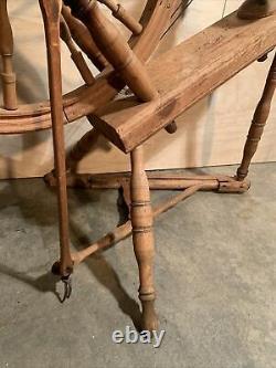 Antique American Spinning Wheel from early (Flax Wheel) 1800's Hand Made