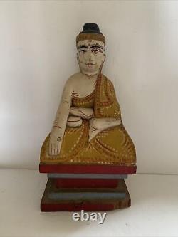 Antique Buddha Seated Detachable Wood Figure from Thailand / Southeast Asia 11