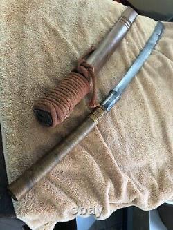 Antique Burmese Dha Sword w. Scabbard from estate
