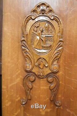 Antique Carved Oak Wood Doors From France c1920