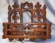 Antique Carved Wood Wall Shelf Holder From Black Forest 1900