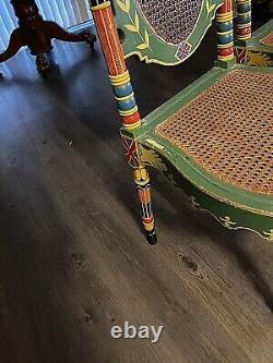 Antique Chairs From British Ruled India Set Of 4 Incredible Hand Painted Chairs