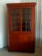 Antique Cherry Wood Corner Cabinet With Beveled Glass From Mid 1800's