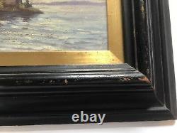 Antique Framed Painting From Europe Original Oil On Wood
