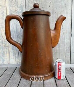 Antique Giant Wooden Coffee Tea Pot Display from The Steaming Kettle Boston 1920