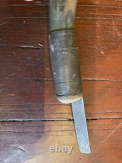 Antique Green painted Crooked Knife from Hiram Maine