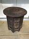 Antique Hand Carved Collapsible Carved Wooden Side Table From India