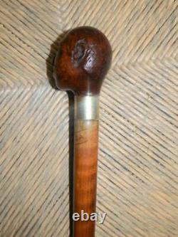 Antique Hand-Carved Wood Jamaican from Tagua Nut Patterned Top