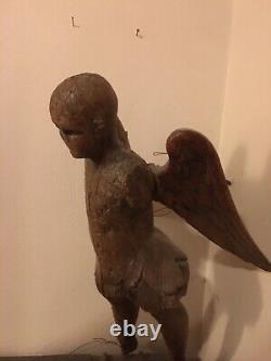 Antique Hand-Carved wooden Cherub/Angel From Mexican Catholic Church