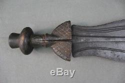 Antique Ikul ceremonial short sword from Kuba tribe Congo 19th early 20th