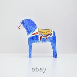 Antique Inspired Blue-Legged Dala Horse from Sweden, Limited Edition