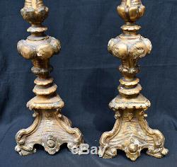 Antique Italian style gilt Torchieres, as found condition from a local estate
