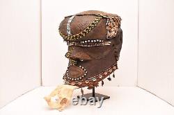 Antique Kuba Bwoom Mwaash Tribal Helmet Mask from the DRC Congo VTG