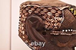 Antique Kuba Bwoom Mwaash Tribal Helmet Mask from the DRC Congo VTG