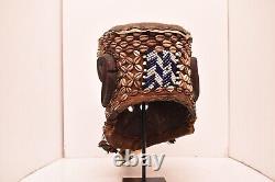 Antique Kuba Bwoom Mwaash Tribal Helmet Mask from the DRC Congo VTG