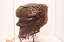 Antique Kuba Bwoom Mwaash Tribal Helmet Mask from the DRC Congo VTG